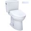 Drake WASHLET+ Two-Piece Elongated 1.6 GPF Universal Height TORNADO FLUSH Toilet with S7A Contemporary Bidet Seat, Cotton White - MW7764736CSFG#01