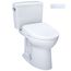 Drake WASHLET+ Two-Piece Elongated 1.6 GPF TORNADO FLUSH Toilet with S7A Contemporary Bidet Seat, Cotton White - MW7764736CSG#01