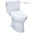 Drake Transitional WASHLET+ Two-Piece Elongated 1.28 GPF Universal Height TORNADO FLUSH Toilet with S7A Contemporary Bidet Seat, Cotton White - MW7864736CEFG.10#01