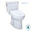 Drake Transitional WASHLET+ Two-Piece Elongated 1.28 GPF Universal Height TORNADO FLUSH Toilet with S7A Contemporary Bidet Seat, Cotton White - MW7864736CEFG#01