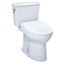 Drake Transitional WASHLET+ Two-Piece Elongated 1.28 GPF Universal Height TORNADO FLUSH Toilet with S7A Contemporary Bidet Seat, Cotton White - MW7864736CEFG#01