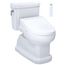 WASHLET+ Eco Guinevere Elongated 1.28 GPF Universal Height Toilet with C5 Bidet Seat, Cotton White - MW9743084CEFG#01