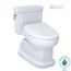 WASHLET+ Eco Guinevere Elongated 1.28 GPF Universal Height Toilet with S7 Classic Bidet Seat, Cotton White - MW9744724CEFG#01