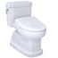 WASHLET+ Eco Guinevere Elongated 1.28 GPF Universal Height Toilet with S7 Classic Bidet Seat, Cotton White - MW9744724CEFG#01