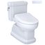 WASHLET+ Eco Guinevere Elongated 1.28 GPF Universal Height Toilet and S7 Classic Bidet Seat with Auto Flush, Cotton White - MW9744724CEFGA#01