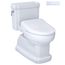 WASHLET+ Eco Guinevere Elongated 1.28 GPF Universal Height Toilet, S7A Classic Bidet Seat with AutoFlush and Auto Open/Close, Cotton White - MW9744734CEFGA#01