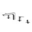 GS 4 hole Deck mount Roman Tub Filler Trim with Handshower, Polished Chrome