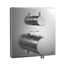 Square Thermostatic Mixing Valve with Volume Control Shower Trim, Polished Chrome