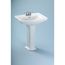 LPT780#01 Clayton 1 Hole Pedestal Lavatory Sink (Cotton White)