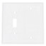 2-Gang Combination Wall Plate, 1 Toggle & 1 Blank - White