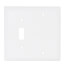 2-Gang Combination Wall Plate, 1 Toggle & 1 Blank - White