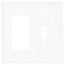 2-Gang Combination Wall Plate, 1 Toggle & 1 Decorator - White