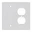 2-Gang Combination Wall Plate, 1 Duplex Receptacle & 1 Blank - White
