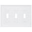 3-Gang Toggle Switch Wall Plate - White