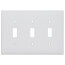 3-Gang Toggle Switch Wall Plate - White