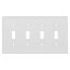 4-Gang Toggle Switch Wall Plate - White