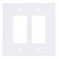 2-Gang Decorator Switch Jumbo Wall Plate - White
