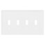 4-Gang Toggle Switch Jumbo Wall Plate - White