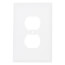 1-Gang Duplex Receptacle Jumbo Wall Plate - White