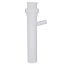 1-1/2" x 8" x 1/2" White Plastic Direct Connection Dishwasher Tailpiece