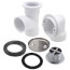 1-1/2" Bath Waste T-Waste Half Kit - CP Lift & Turn Drain w/ 2 Hole Face Plate (PVC)