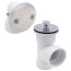 1-1/2" Bath Waste T-Waste Half Kit - CP Lift & Turn Drain w/ 2 Hole Face Plate (PVC)