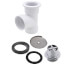 Bath Waste T-Waste Half Kit - CP Toe Pop-Up Drain w/ 1 Hole Face Plate (PVC)