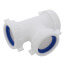 1-1/2" x 1-1/2" x 1-1/2" White Plastic 3 Way Slip Joint Tee w/ 1-1/4" Washer