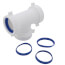 1-1/2" x 1-1/2" x 1-1/2" White Plastic 3 Way Slip Joint Tee w/ 1-1/4" Washer