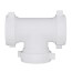1-1/2" x 1-1/2" x 1-1/2" White Plastic 3 Way Slip Joint Tee w/ 1-1/4" Washer