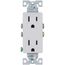 Residential Grade Decorator Tamper-Resistant Flush Duplex Receptacle, Auto-Grounding, 15A, 2P, 3W, NEMA  5-15R - White (125V)