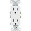 Residential Grade Decorator Tamper-Resistant Flush Duplex Receptacle, 15A, 2P, 3W, NEMA  5-15R - White (125V)