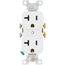 Residential Grade Decorator Tamper-Resistant Flush Duplex Receptacle, 20A, 2P, 3W, NEMA  5-20R, Side Wire - White (125V)