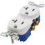 Residential Grade Decorator Tamper-Resistant Flush Duplex Receptacle, 20A, 2P, 3W, NEMA  5-20R, Side Wire - White (125V)