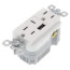 Tamper Resistant Duplex Receptacle Outlet w/ 6A USB Type AC Charger - White (15A, 125V)