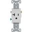Commercial Grade Tamper-Resistant Flush Single Receptacle, 20A, 2P, 3W, NEMA  5-20R, Side Wire - White (125V)