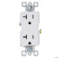 Tamper-Resistant Decorator Spec Grade, Side Wired Receptacle, 20A -  White (125V)