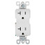 Tamper-Resistant Decorator Spec Grade, Back & Side Wired Receptacle, 20A - White (125V)