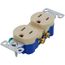 Residential Grade Tamper-Resistant Flush Duplex Receptacle, 15A, 2P, 3W, NEMA  5-20R, Side & Push Wire - Ivory (125V)