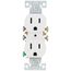 Residential Grade Tamper-Resistant Flush Duplex Receptacle, 15A, 2P, 3W, NEMA  5-20R, Side & Push Wire - White (125V)