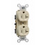 Tamper-Resistant Hard Use Spec Grade, Back & Side Wired Receptacle, 20A, 2P - Ivory (125V)