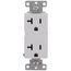 Industrial Grade Decorator Tamper-Resistant Duplex Receptacle, 20A, 2P, 3W, NEMA  5-20R, Back & Side Wire - White (125V)