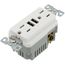 Combination Duplex Receptacle & 3.6A USB Charger, 2P, 3W, NEMA 5-15R - White (15A, 125V)