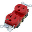 Tamper-Resistant Hospital-Grade, Back & Side Wired Duplex Receptacle, 20A, NEMA 5-20R - Red (125V)