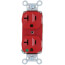 Tamper-Resistant Hospital-Grade, Back & Side Wired Duplex Receptacle, 20A, NEMA 5-20R - Red (125V)