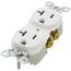 Commercial Grade Tamper-Resistant Flush Duplex Receptacle, Auto-Grounding, 20A, 2P, 3W, NEMA  5-20R, Back & Side Wire - White (125V)