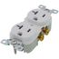 Commercial Grade Tamper-Resistant Flush Duplex Receptacle, 20A, 2P, 3W, NEMA  5-20R, Side Wire - White (125V)