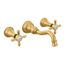 Weymouth Brushed Gold 2 Handle Wall Mount Bathroom Faucet, TS42112BG