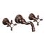 Weymouth Oil Rubbed Bronze 2 Handle High Arc Wall Mount Bathroom Faucet w/ M-pact Wall Mount Valve And Drain, TS42112ORB-9700-L