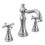 Weymouth Chrome 2 Handle High Arc Bathroom Faucet w/ M-pact Wall Mount Valve And Drain, TS42114-9000-L